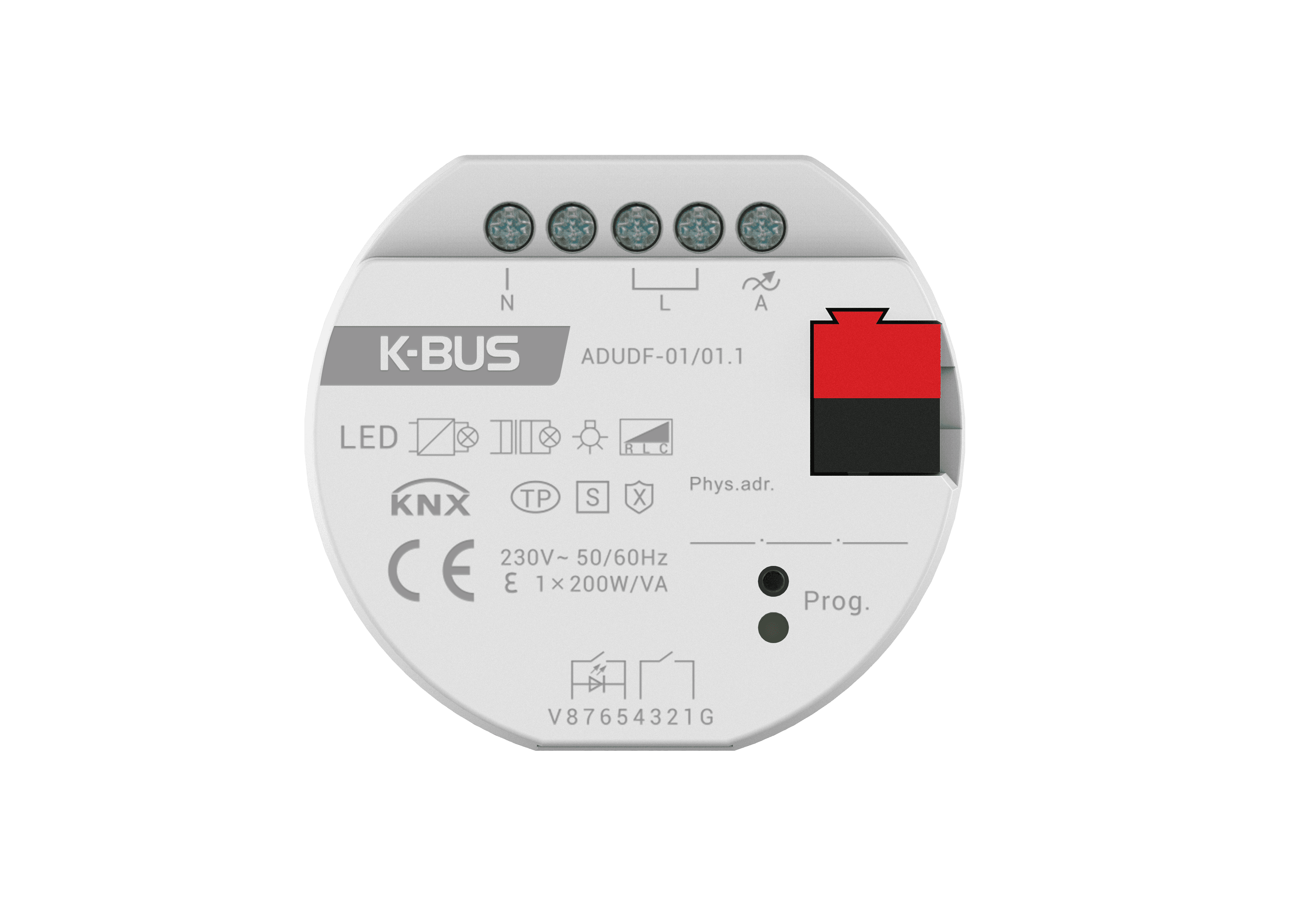 KNX Universal Dimming Actuator with Secure 1-Fold, Flush Mounted