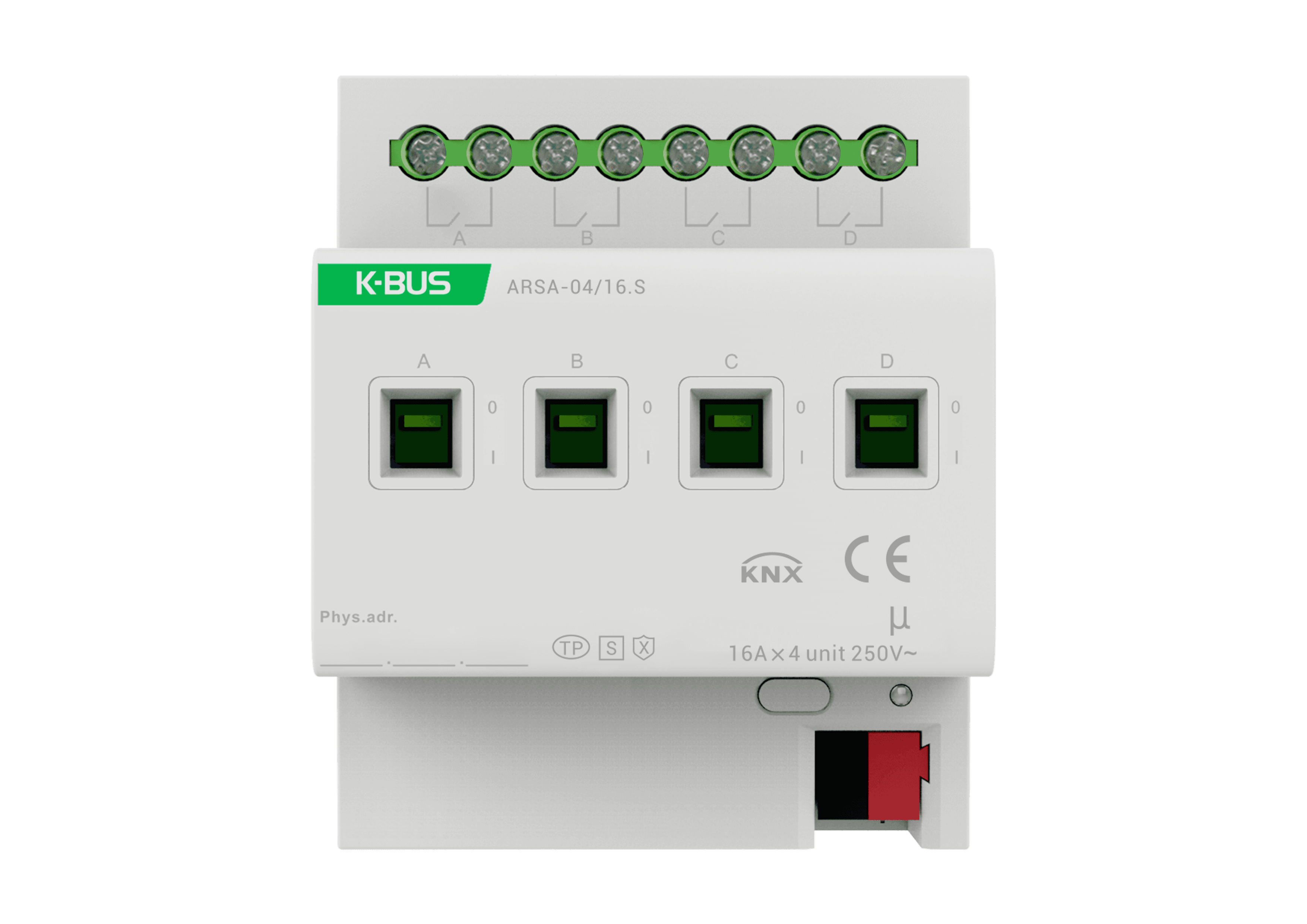KNX Switch Actuator with Secure 4-Fold, 16A, 4SU MDRC