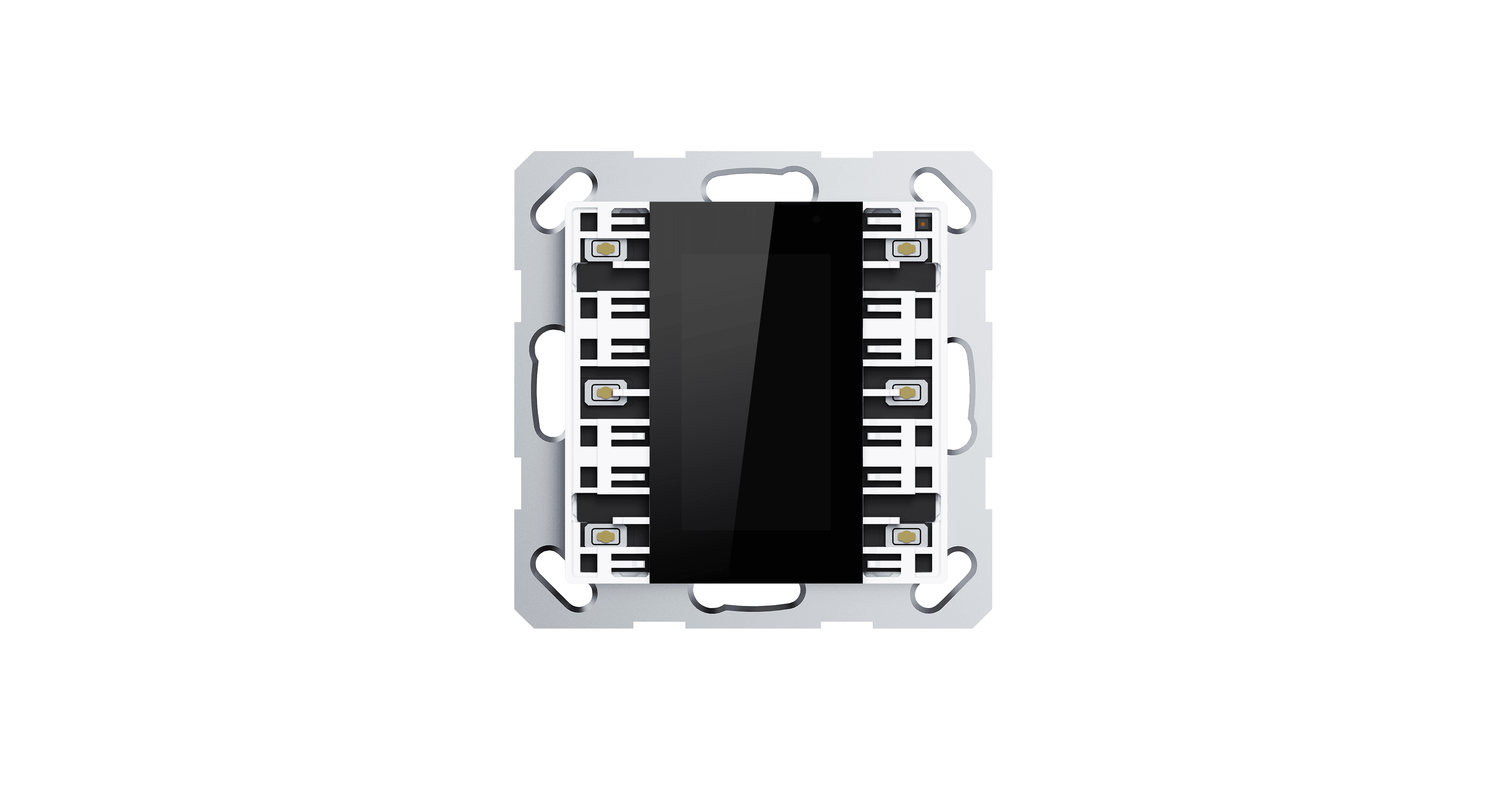 KNX Push Button Sensor with Display, 3 gang, 55mm-  KNX Secure (for 1/3-gang button accessory )