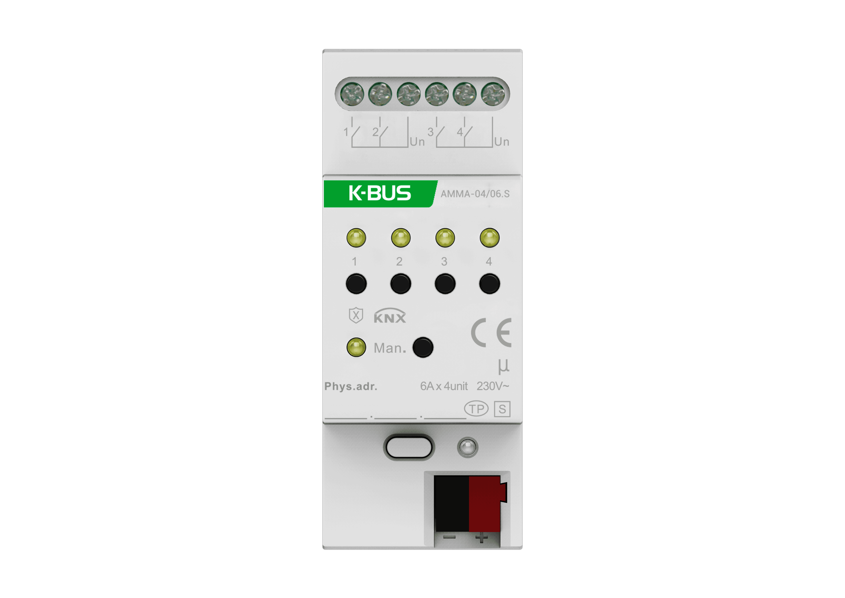 KNX Multifunctional Actuator 4-Fold with Secure, 6A, 2SU MDRC