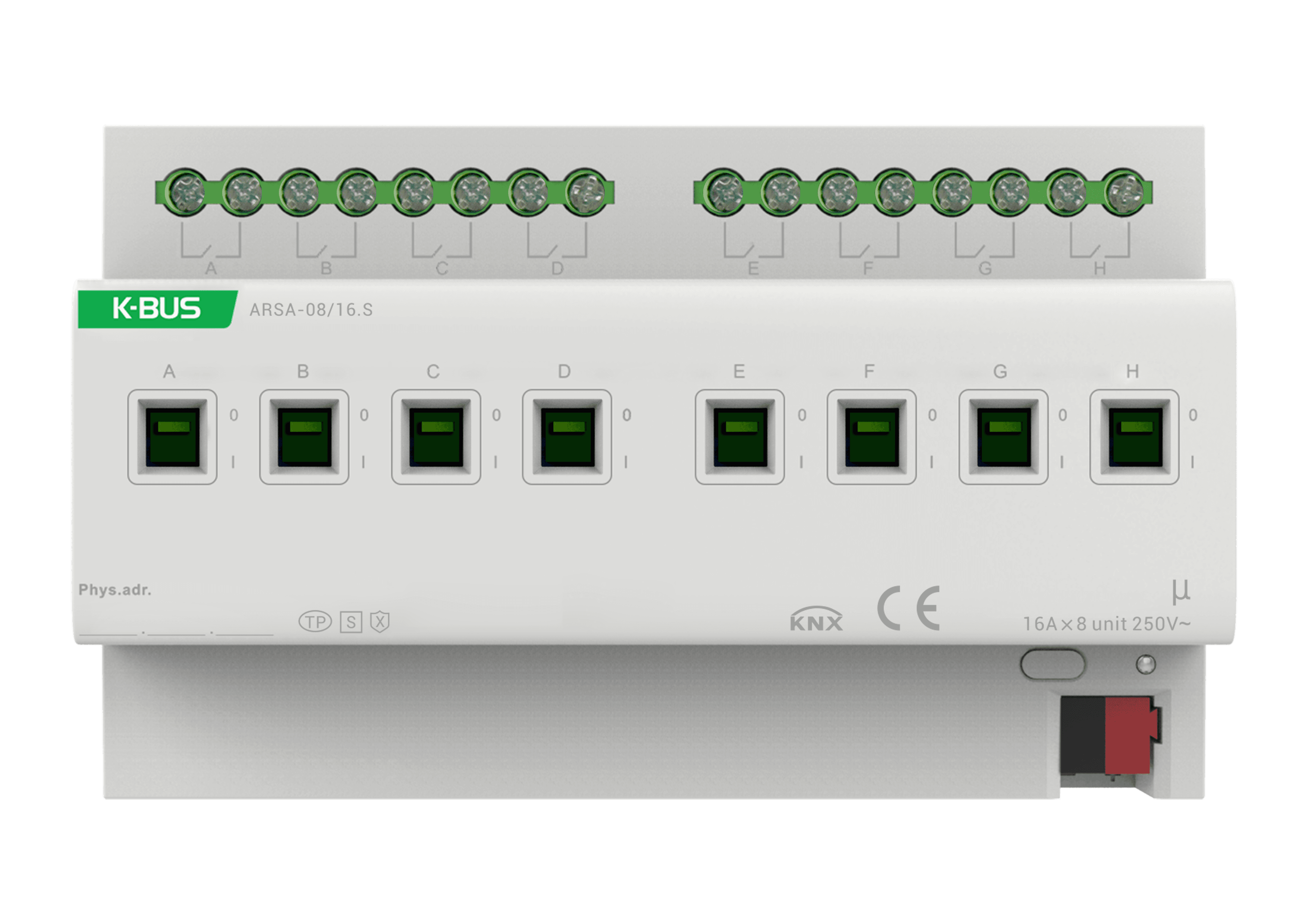 KNX Switch Actuator with Secure 8-Fold, 16A, 8SU MDRC